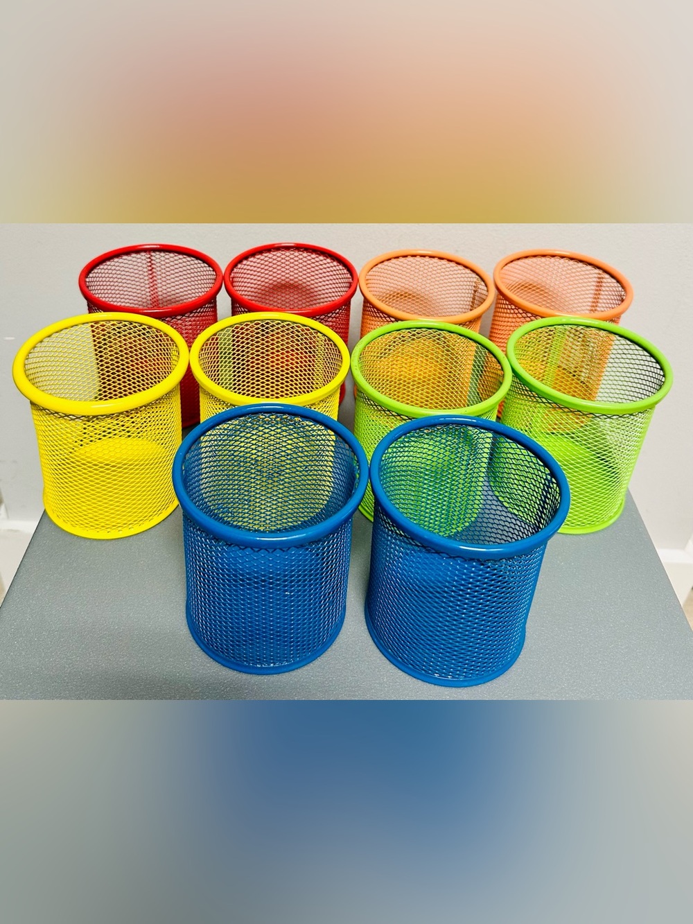 TEN (10) Wire Mesh Pen/Pencil/Brushes/Scissors, Organizer, Home/School